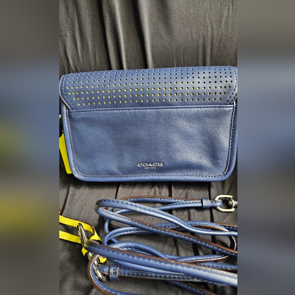 *SOLD*Coach Legacy Penny Crossbody – Blue & Yellow – Like New - Picture 2 of 4